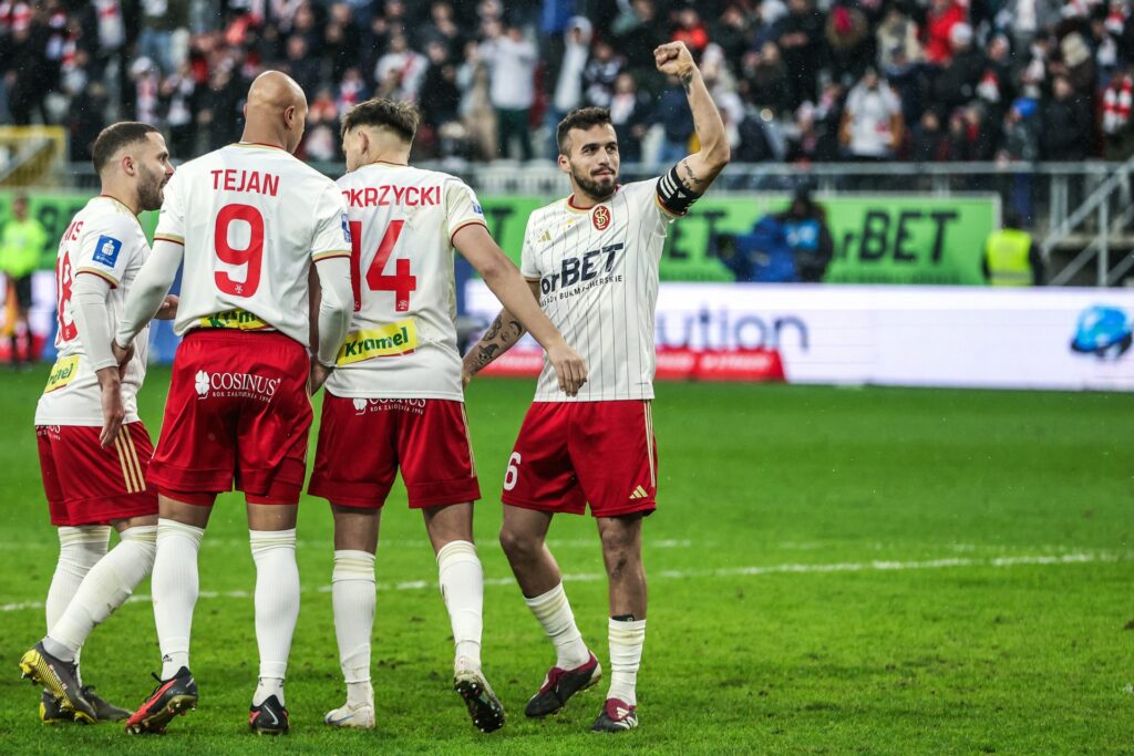 ŁKS Łódź podczas zremisowanego meczu z Rakowem Częstochowa.